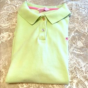 Lilly Pulitzer Lime Green Polo Size Large~EUC